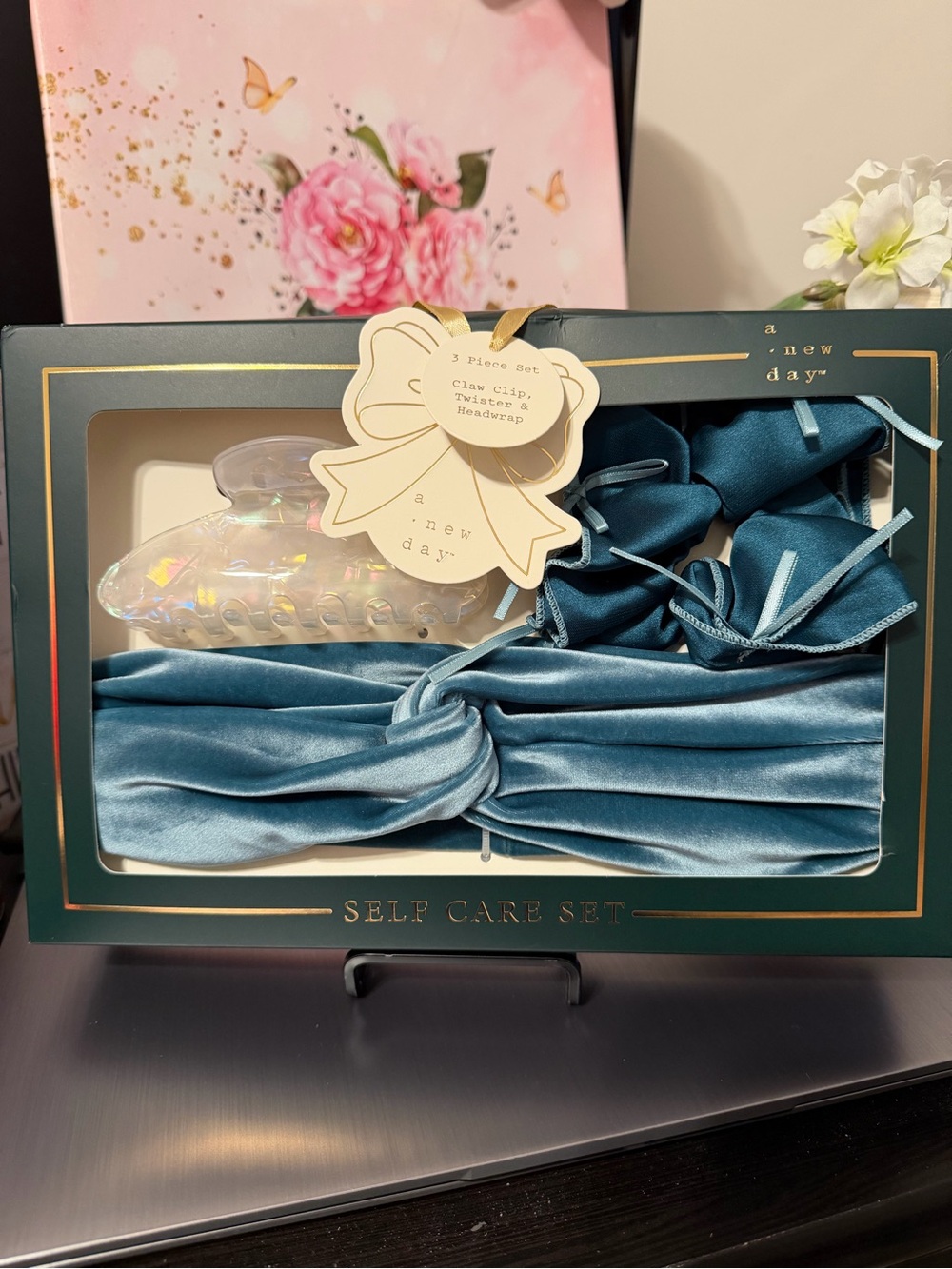 a new day Teal Velvet Self Care Hair Set - 3 Piece